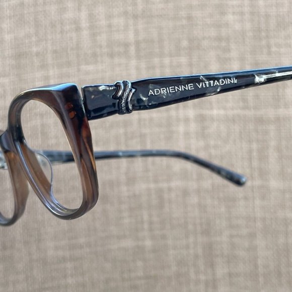 Adrienne Vittadini Women Eyeglasses Frame Brown/Black Tone Glasses Frame - Picture 4 of 12